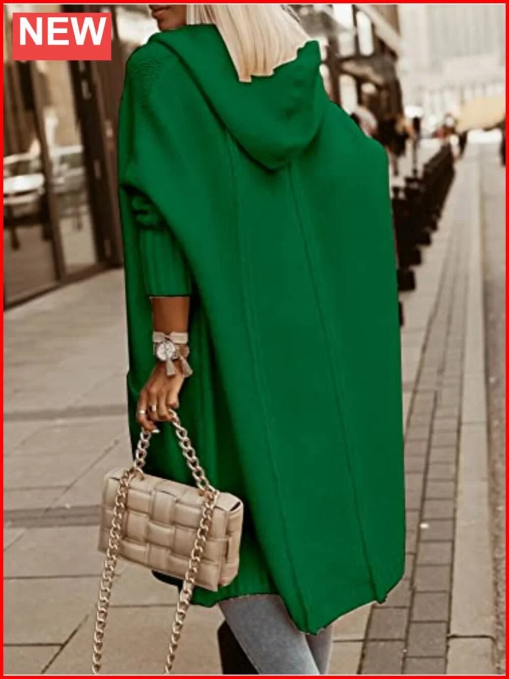 Long Hooded Cardigan Cable Knit Chunky Sweater Coat Oversized